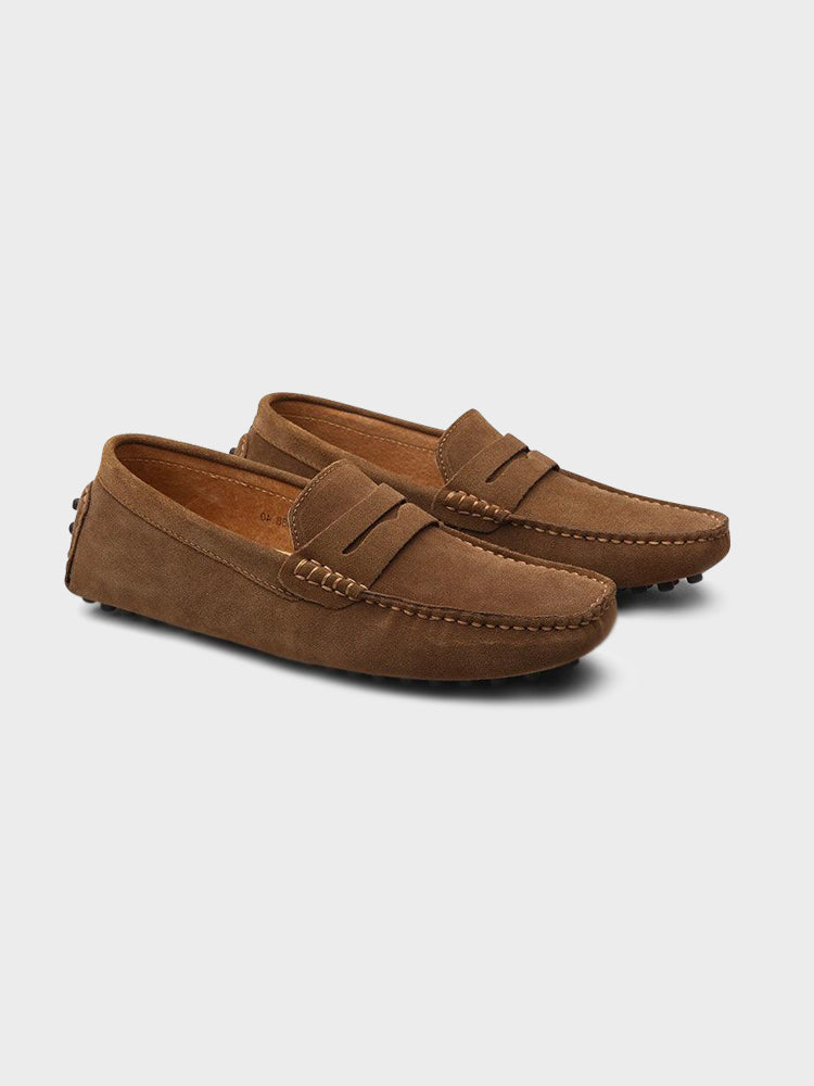 Men's Suede Penny Loafer Slip-On Casual Shoes