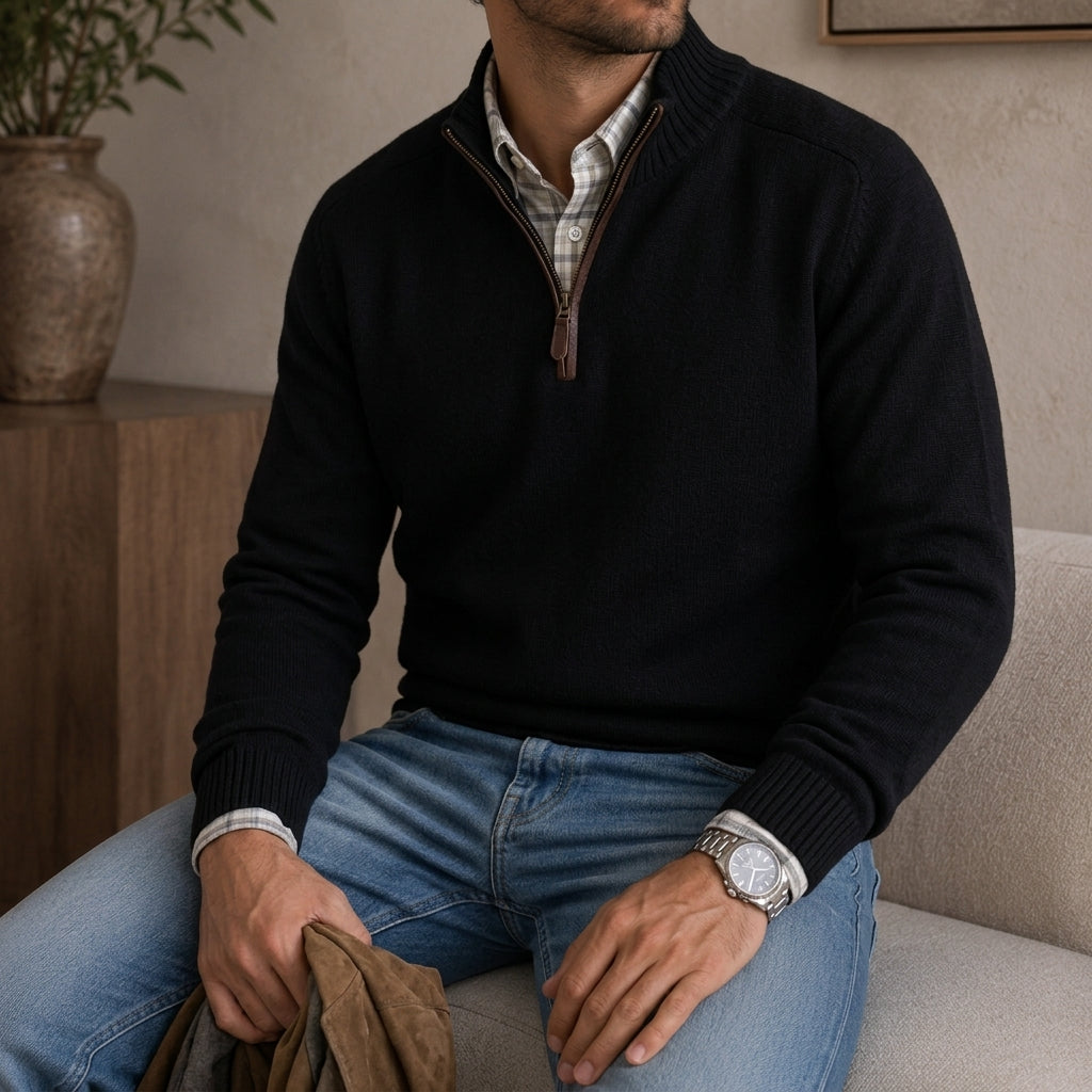 Hollis | Quarter-Zip Knit Sweater