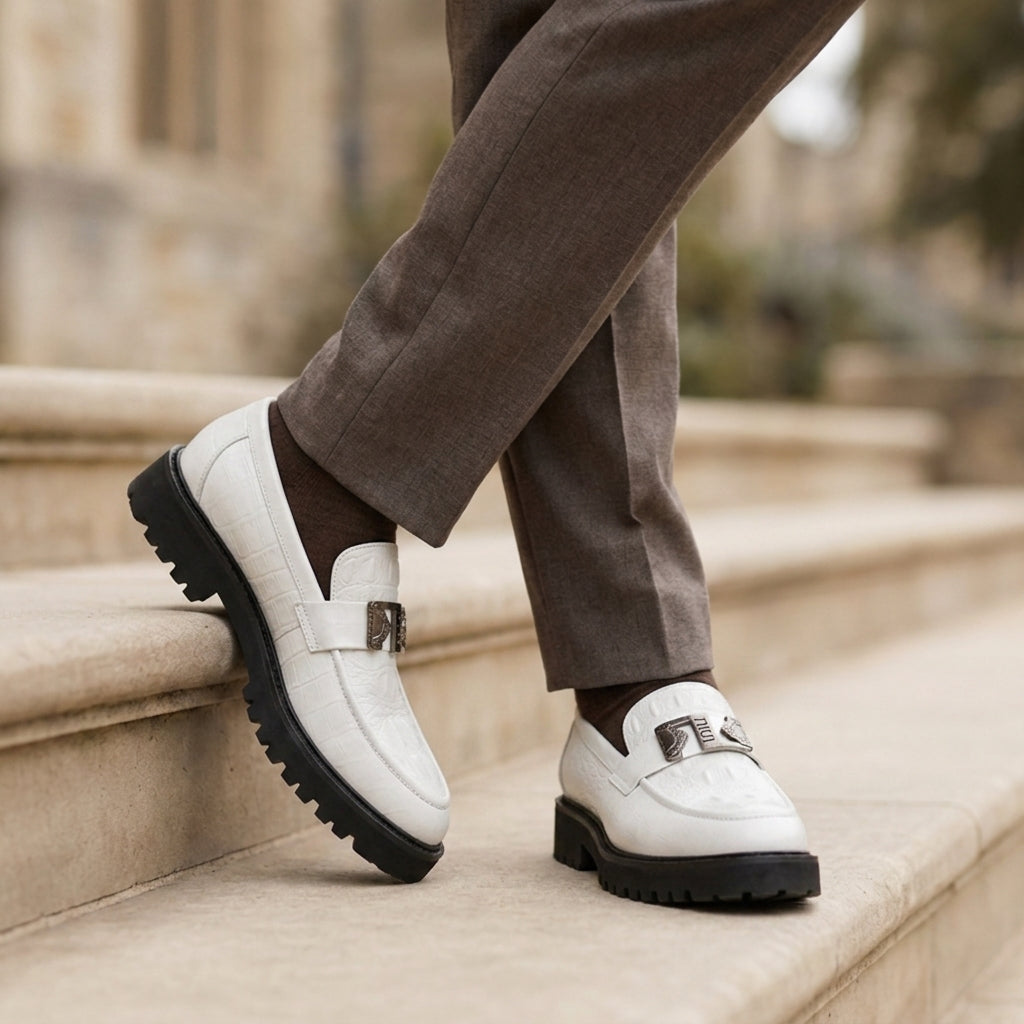 Jarvis | Croc-Texture Chunky Loafers