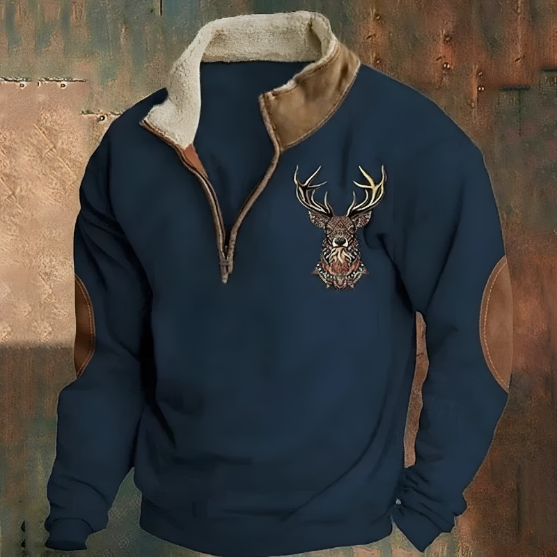 Roan™ | Casual Embroidered Half-Zip Sweater
