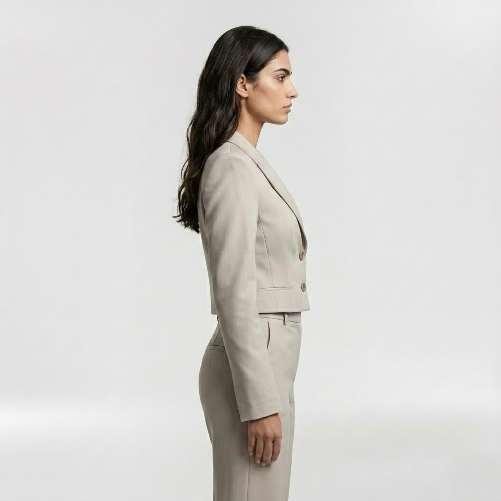 Minimalist Cropped Power Blazer Set