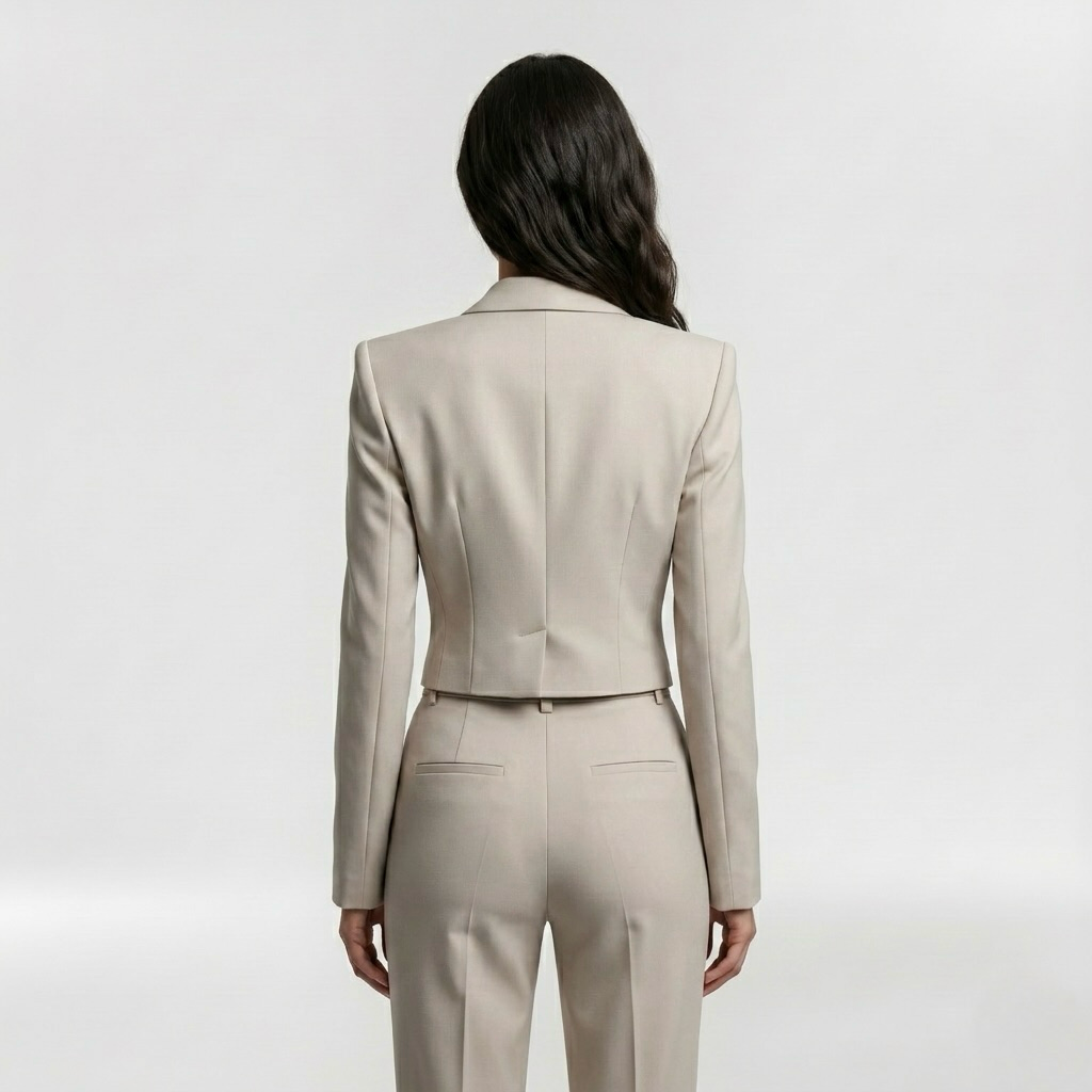 Minimalist Cropped Power Blazer Set