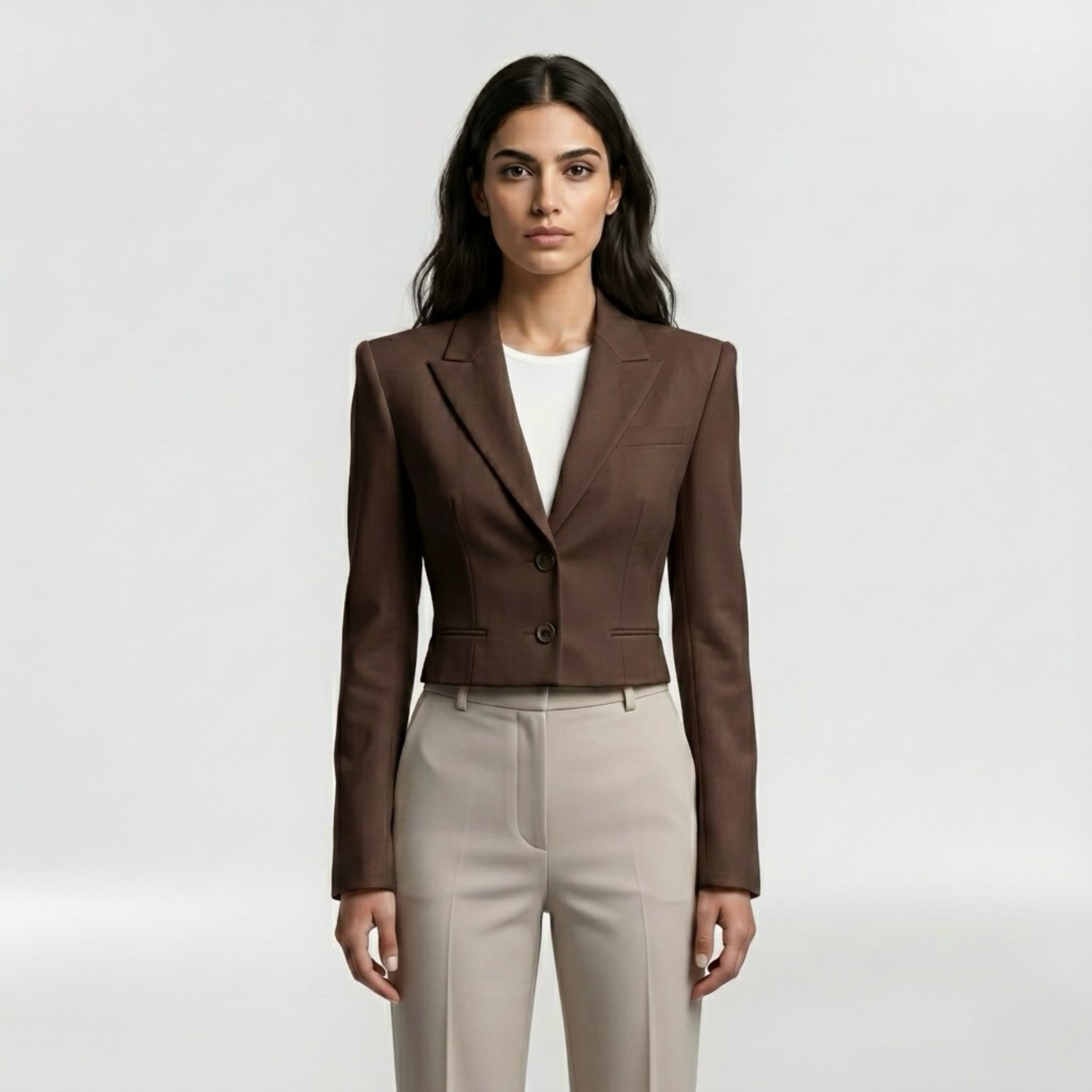 Minimalist Cropped Power Blazer Set