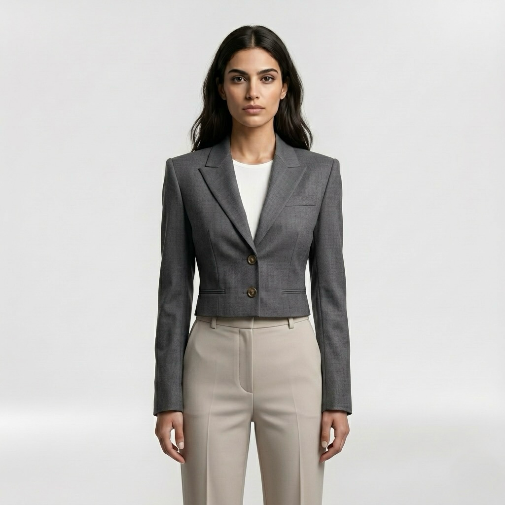 Minimalist Cropped Power Blazer Set