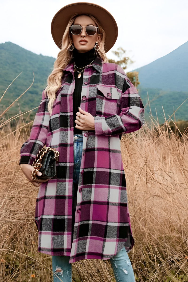 Liva | Warm Checked Autumn Coat
