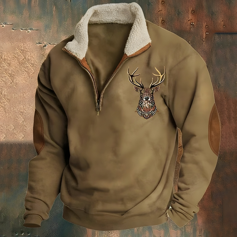 Roan™ | Casual Embroidered Half-Zip Sweater