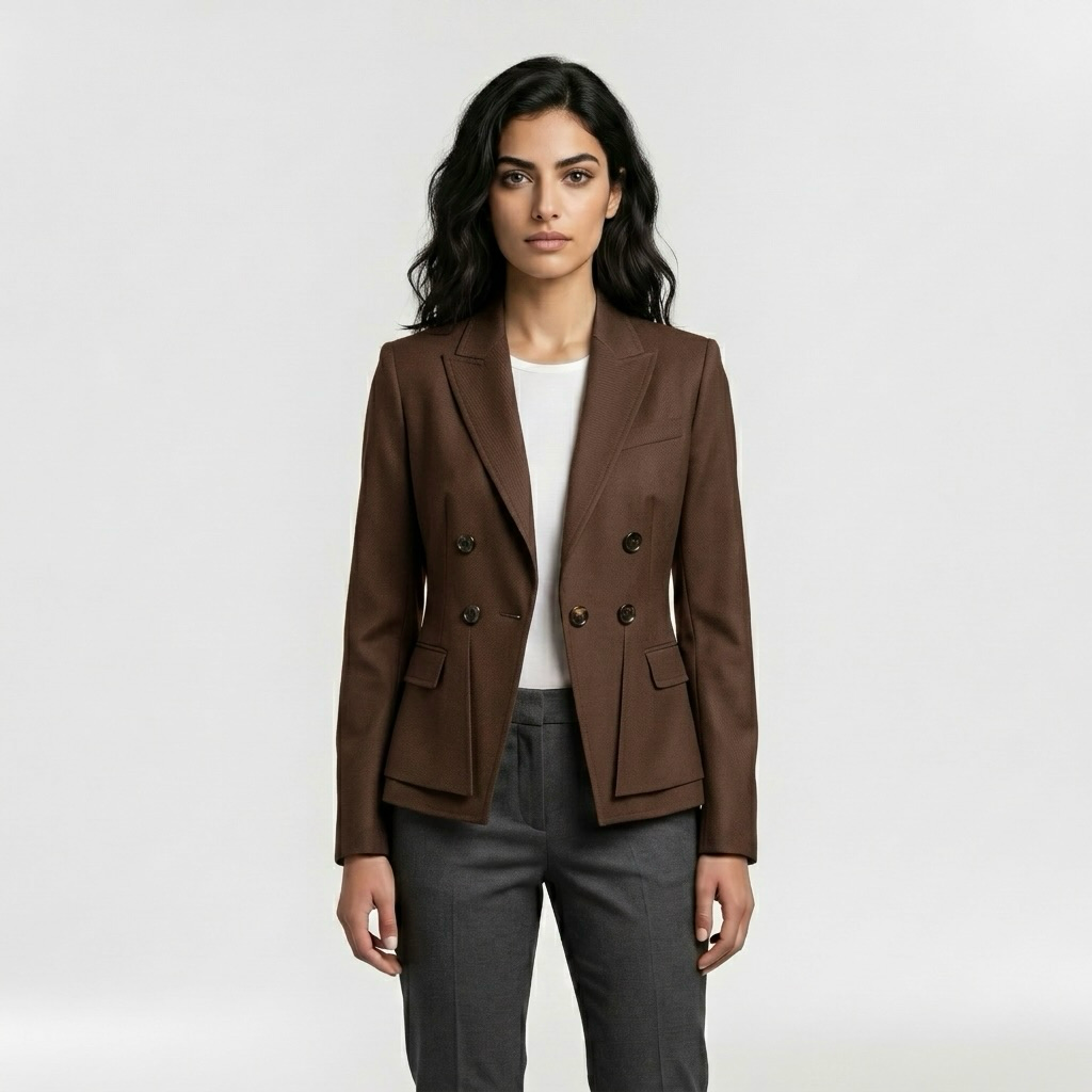Modern Tailored Double-Button Blazer