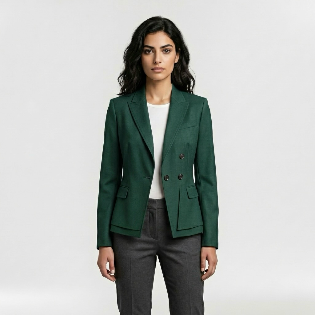 Modern Tailored Double-Button Blazer