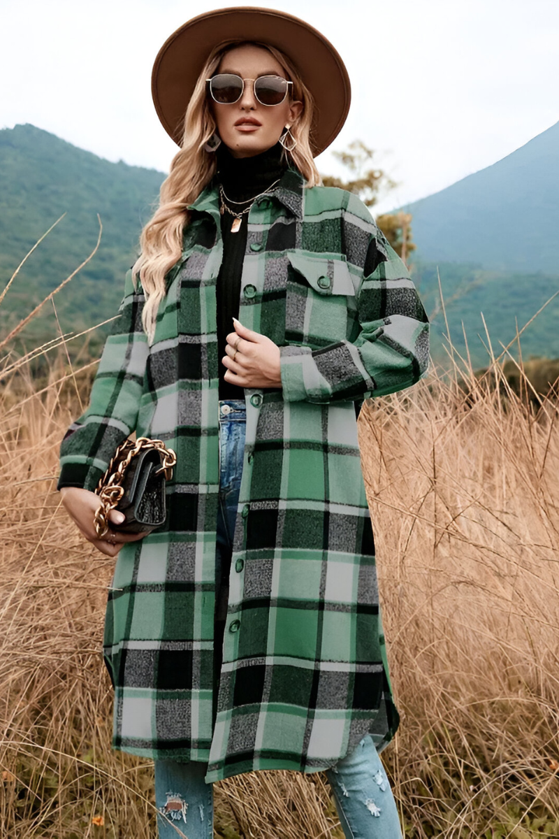 Liva | Warm Checked Autumn Coat