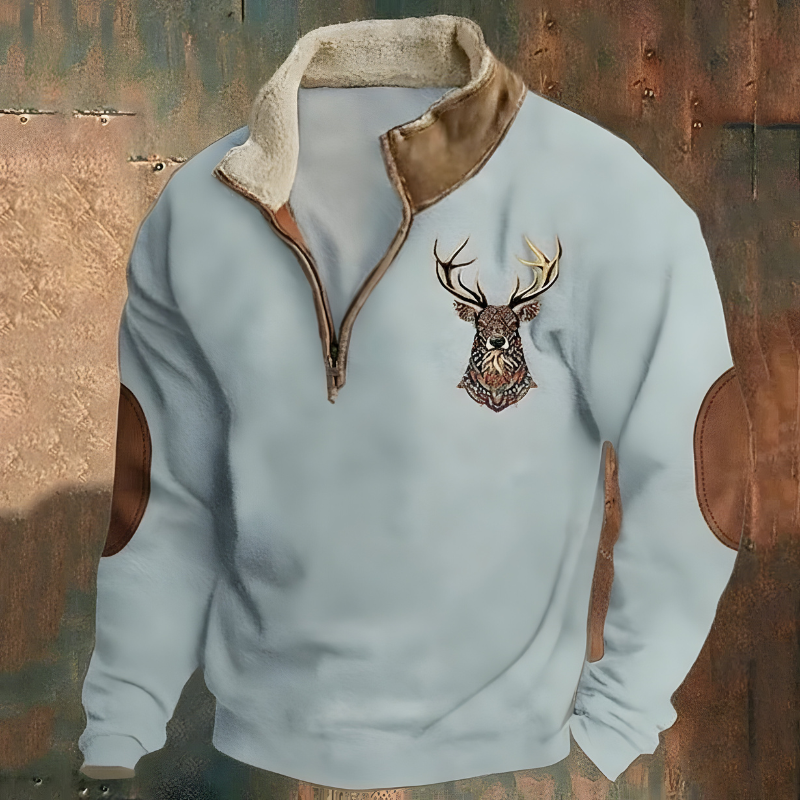 Roan™ | Casual Embroidered Half-Zip Sweater