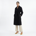 The Regent Wool-Blend Belted Wrap Coat - Black
