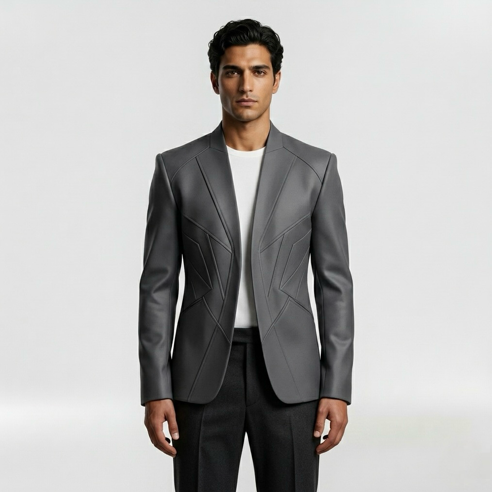 Geometric Precision Tailored Blazer