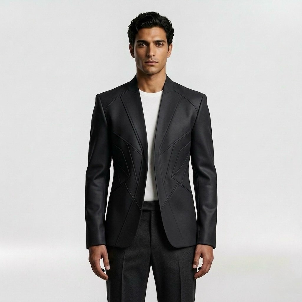 Geometric Precision Tailored Blazer