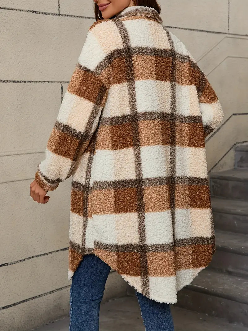 Isabelle™ | Comfortable Checked Teddy Jacket