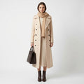 Aurelia Cream Wool Coat | Double-Breasted Longline Outerwear