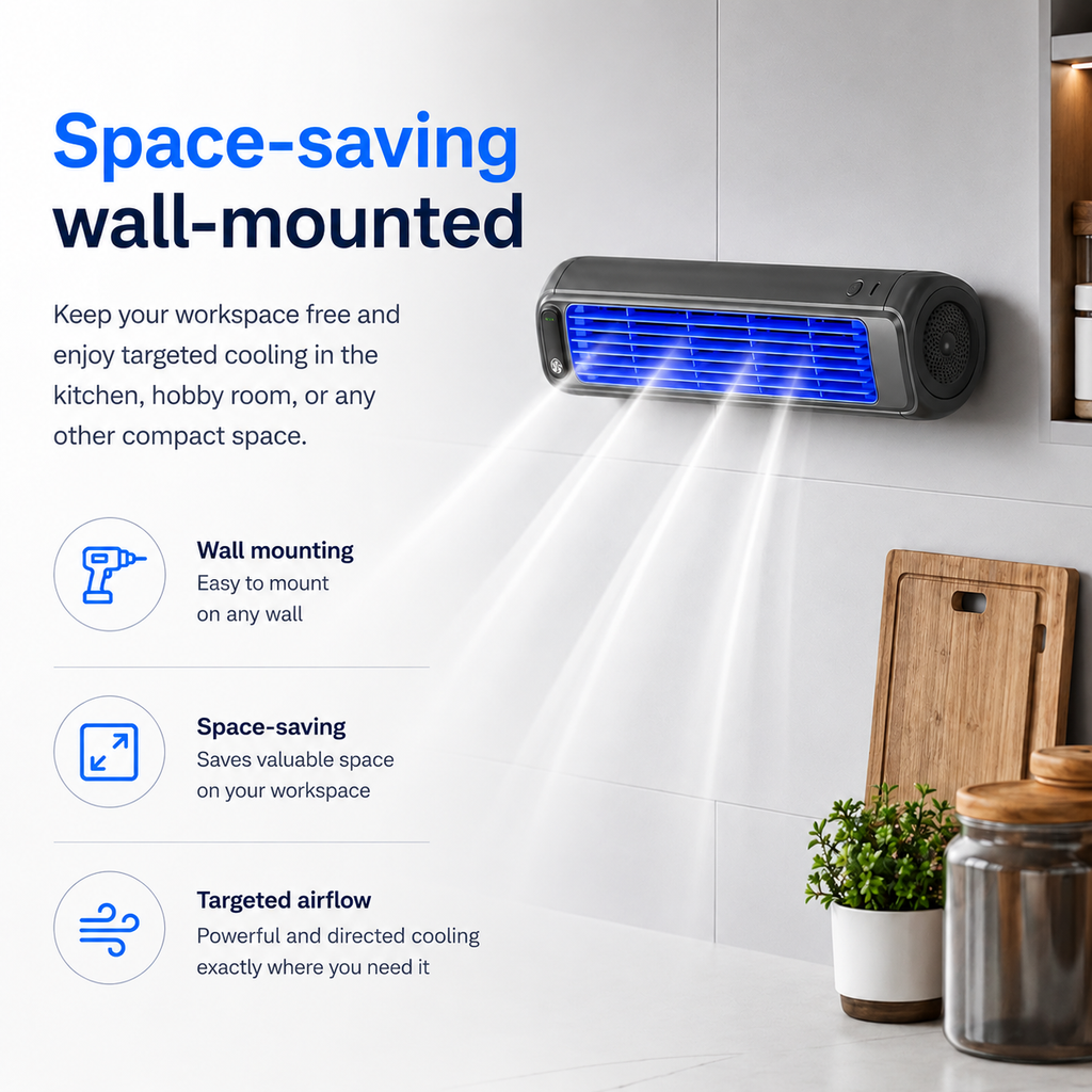 AirWave – Portable Rechargeable Air Conditioner with 12-Hour Battery Life