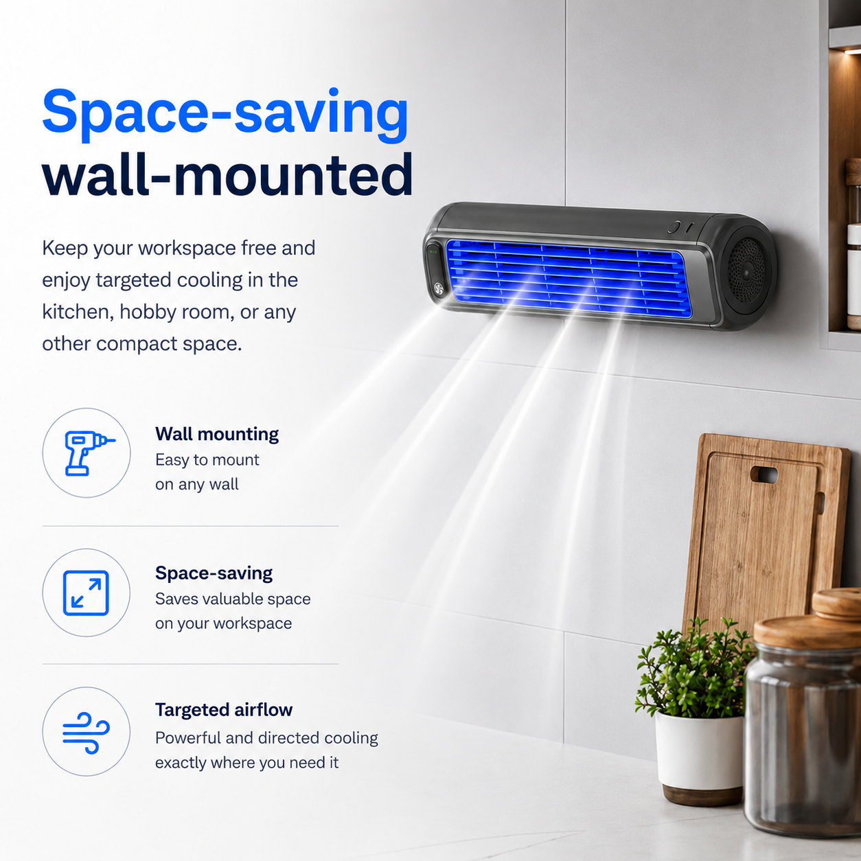 AirWave – Portable Rechargeable Air Conditioner with 12-Hour Battery Life