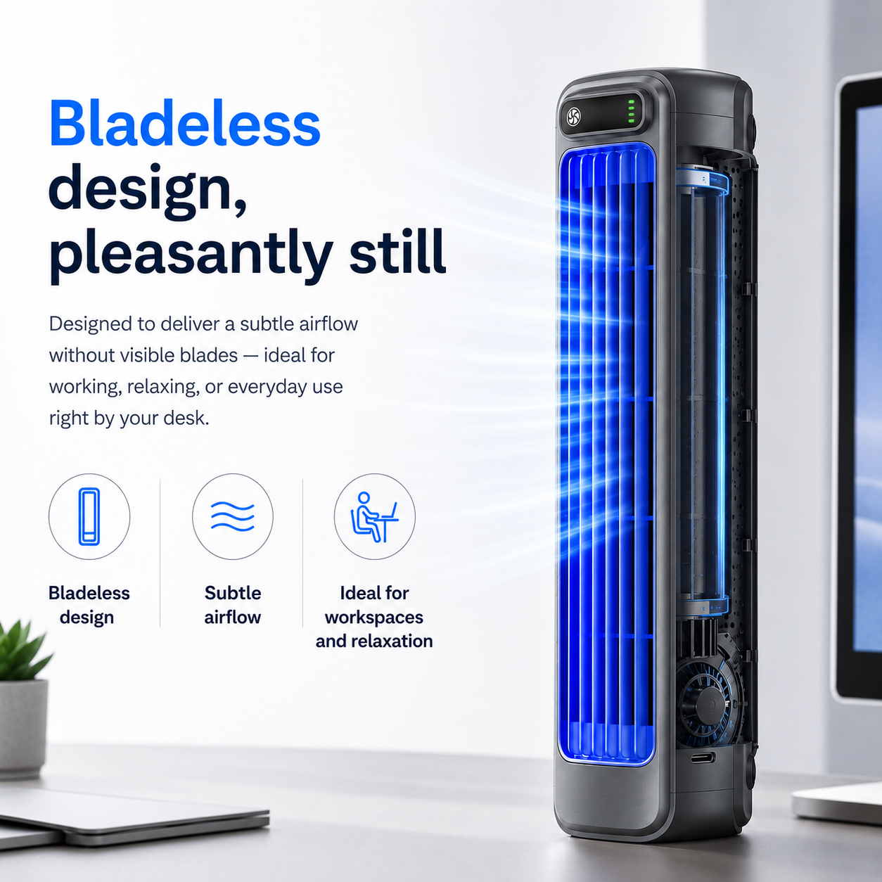 AirWave – Portable Rechargeable Air Conditioner with 12-Hour Battery Life