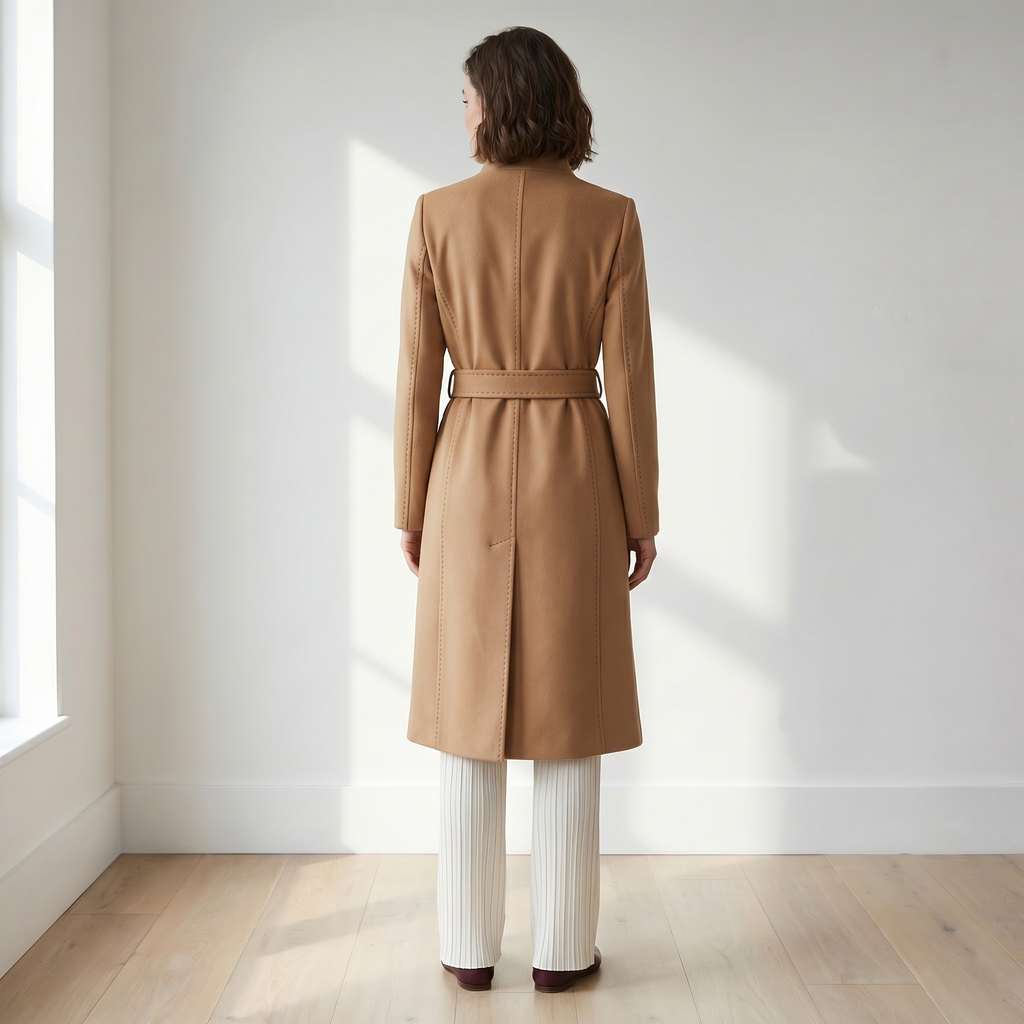 The Elara | 100% Pure Cashmere Maxi Coat - Camel