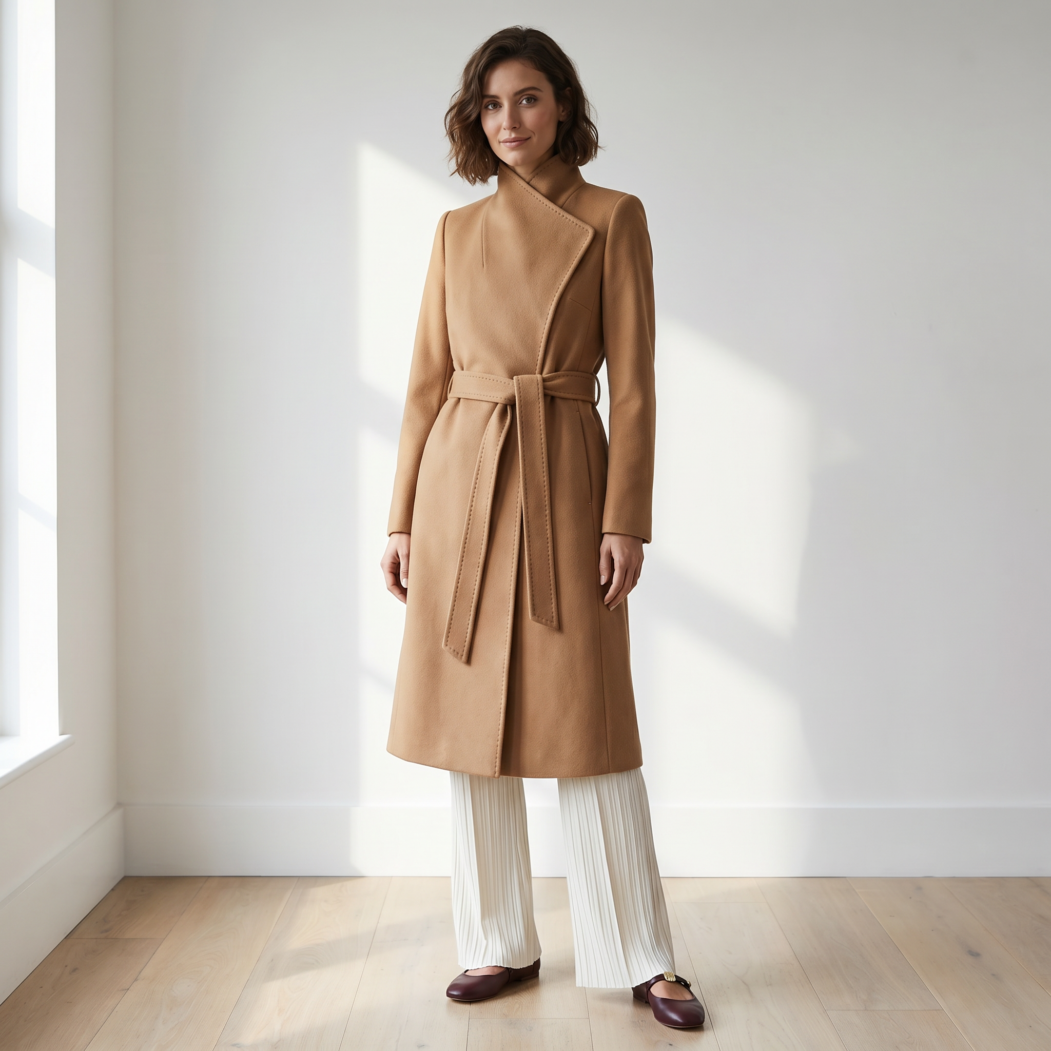 The Elara | 100% Pure Cashmere Maxi Coat - Camel