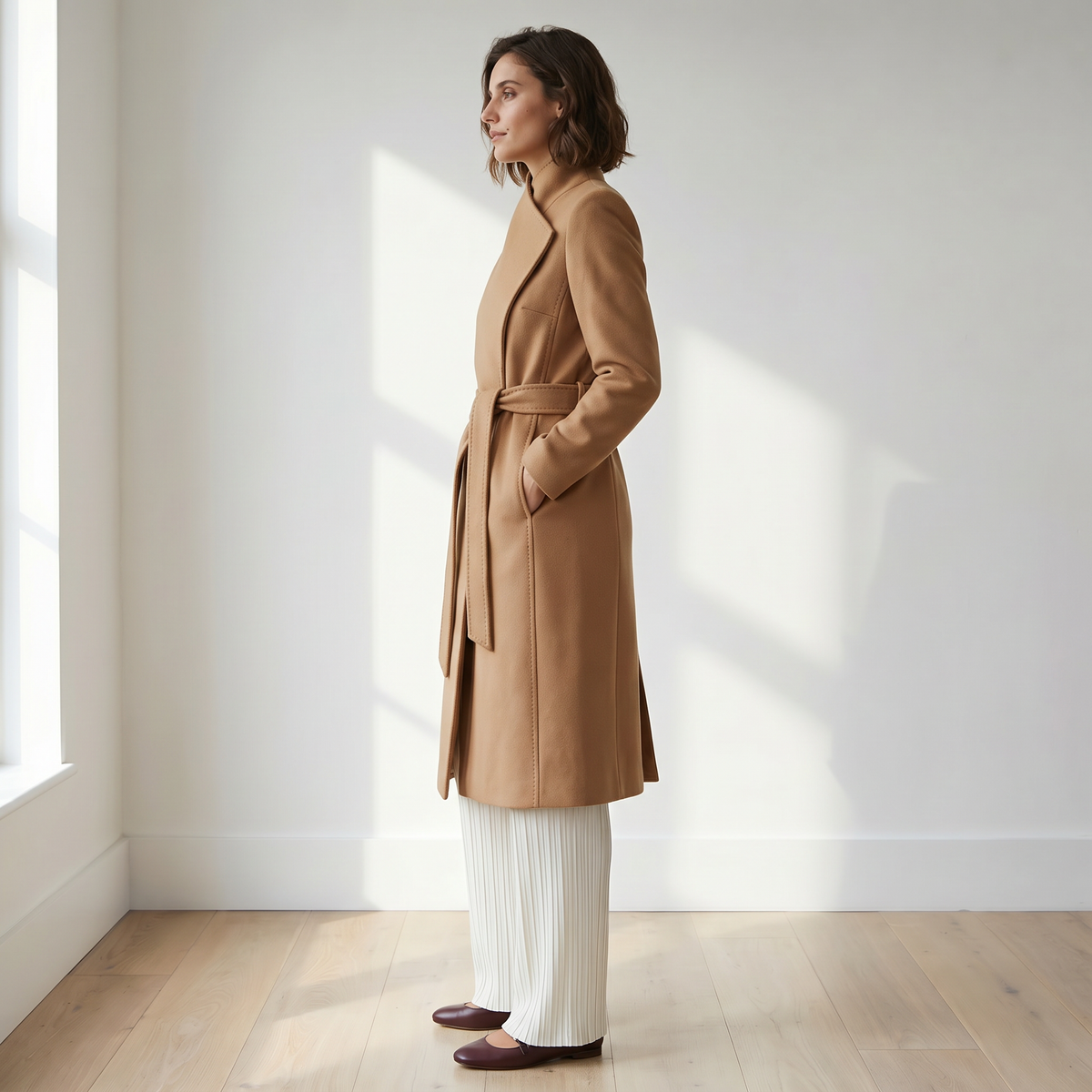 The Elara | 100% Pure Cashmere Maxi Coat - Camel