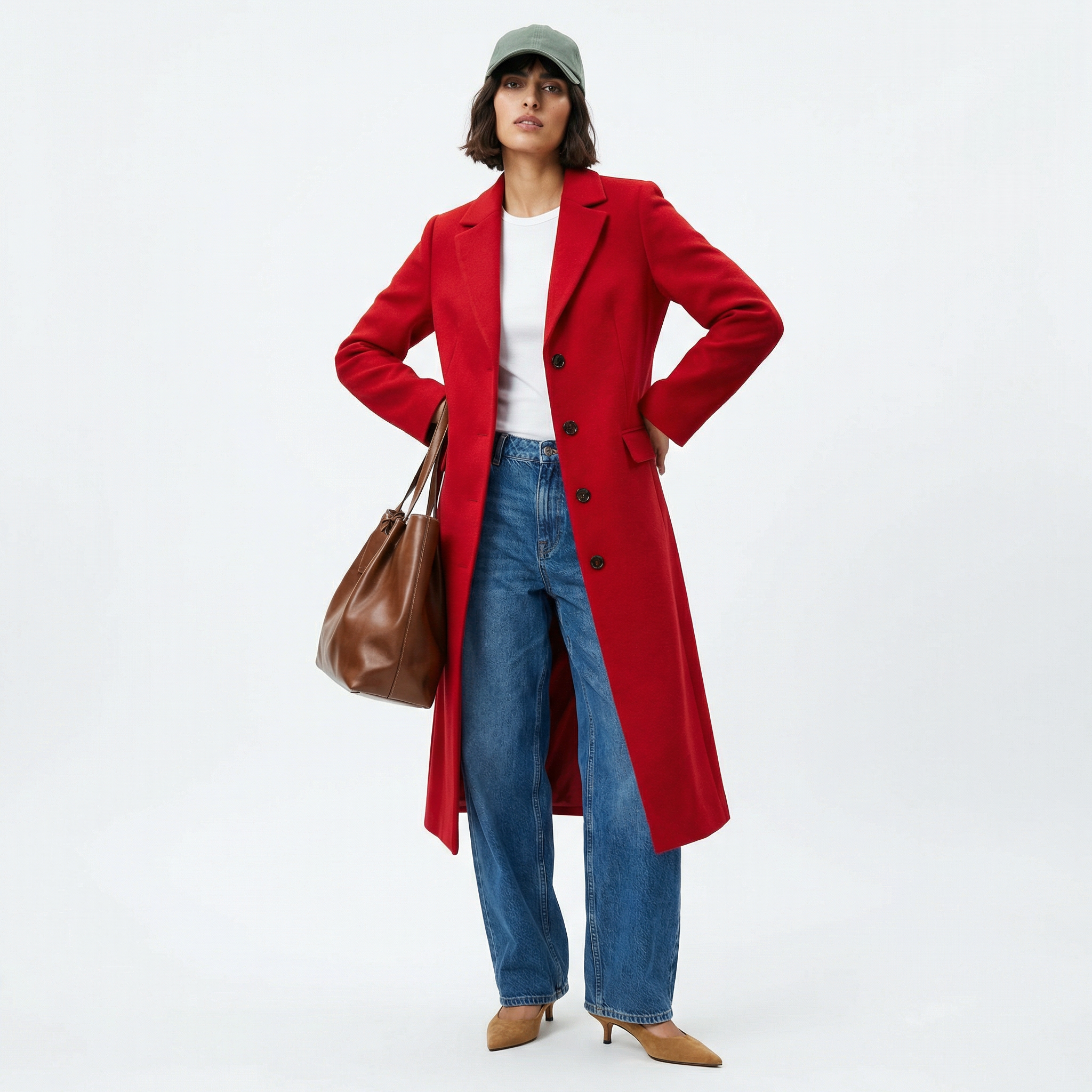 The Hampstead | Wool Single-Breasted Tailored Coat - Red