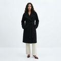 The Bond | 100% Boiled Wool Knee-Length Wrap Coat - Black