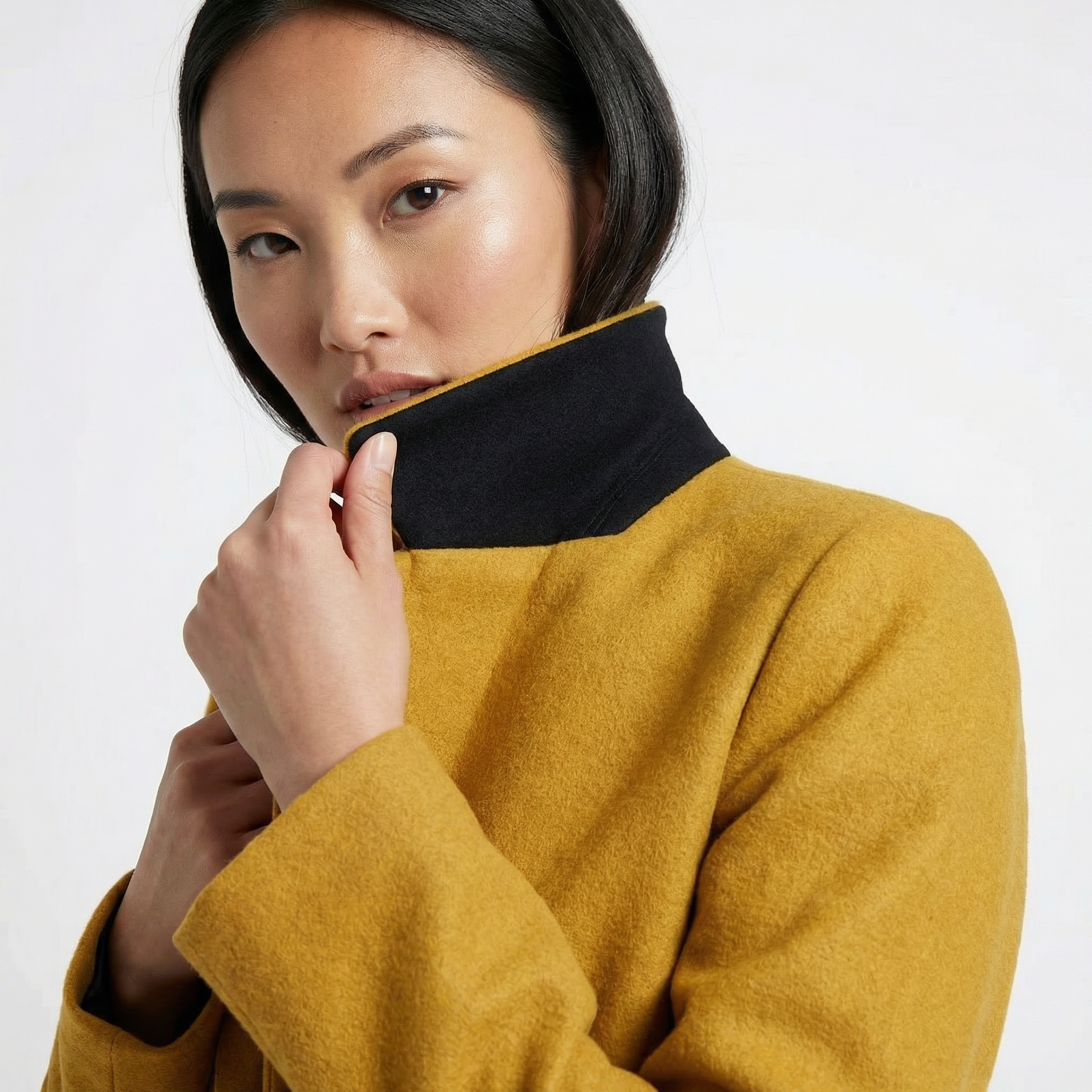 The Hampstead | 100% Pure Virgin Wool Single-Breasted Tailored Coat - Mustard