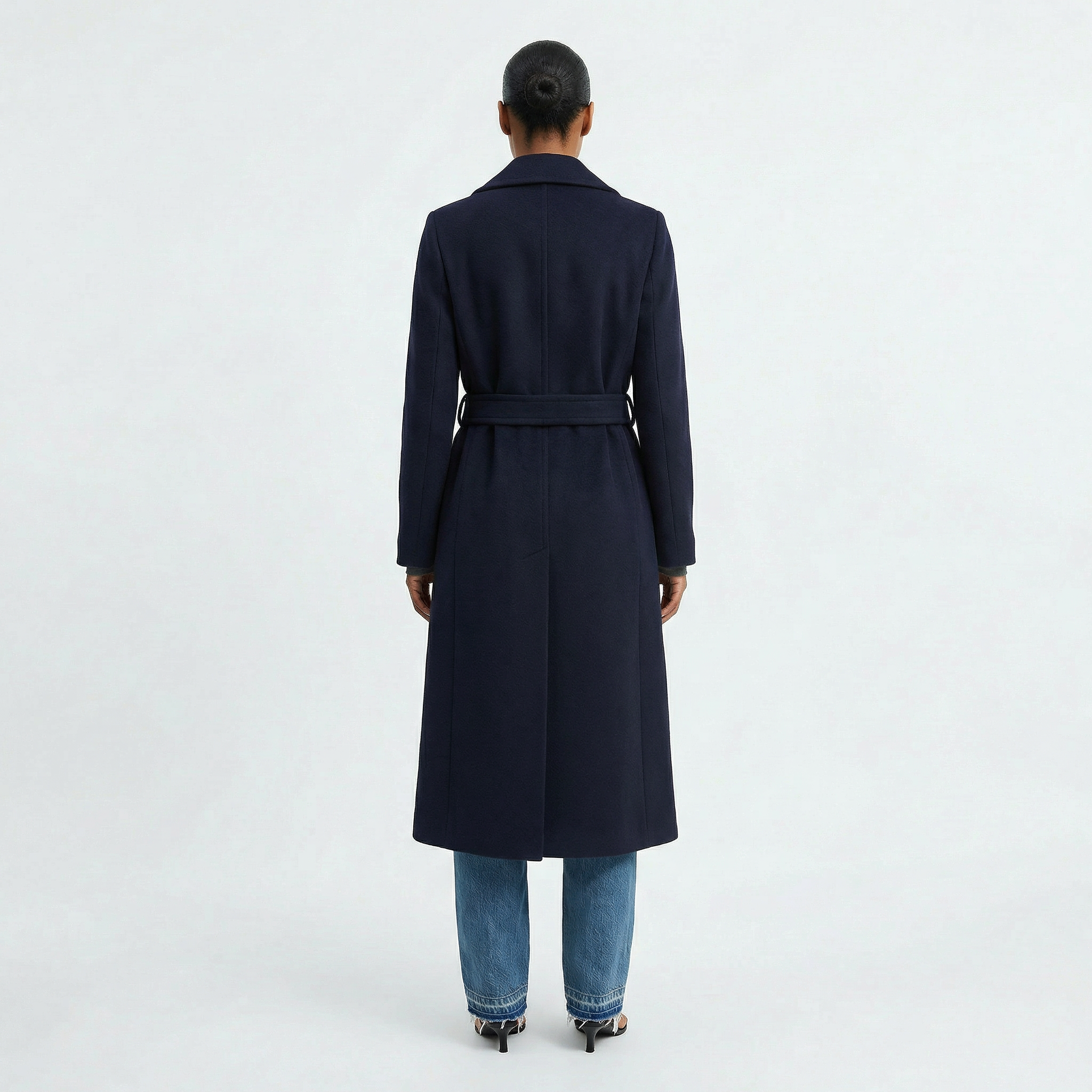 The Marylebone | Premium Wool & Cashmere Blend Lined Double-Breasted Coat - Navy