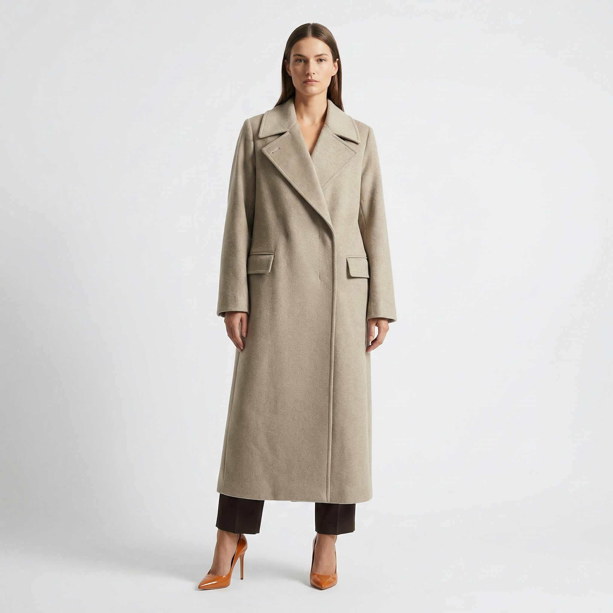 The Piccadilly | Premium Wool & Cashmere Ankle-Length Relaxed Coat - Oatmeal