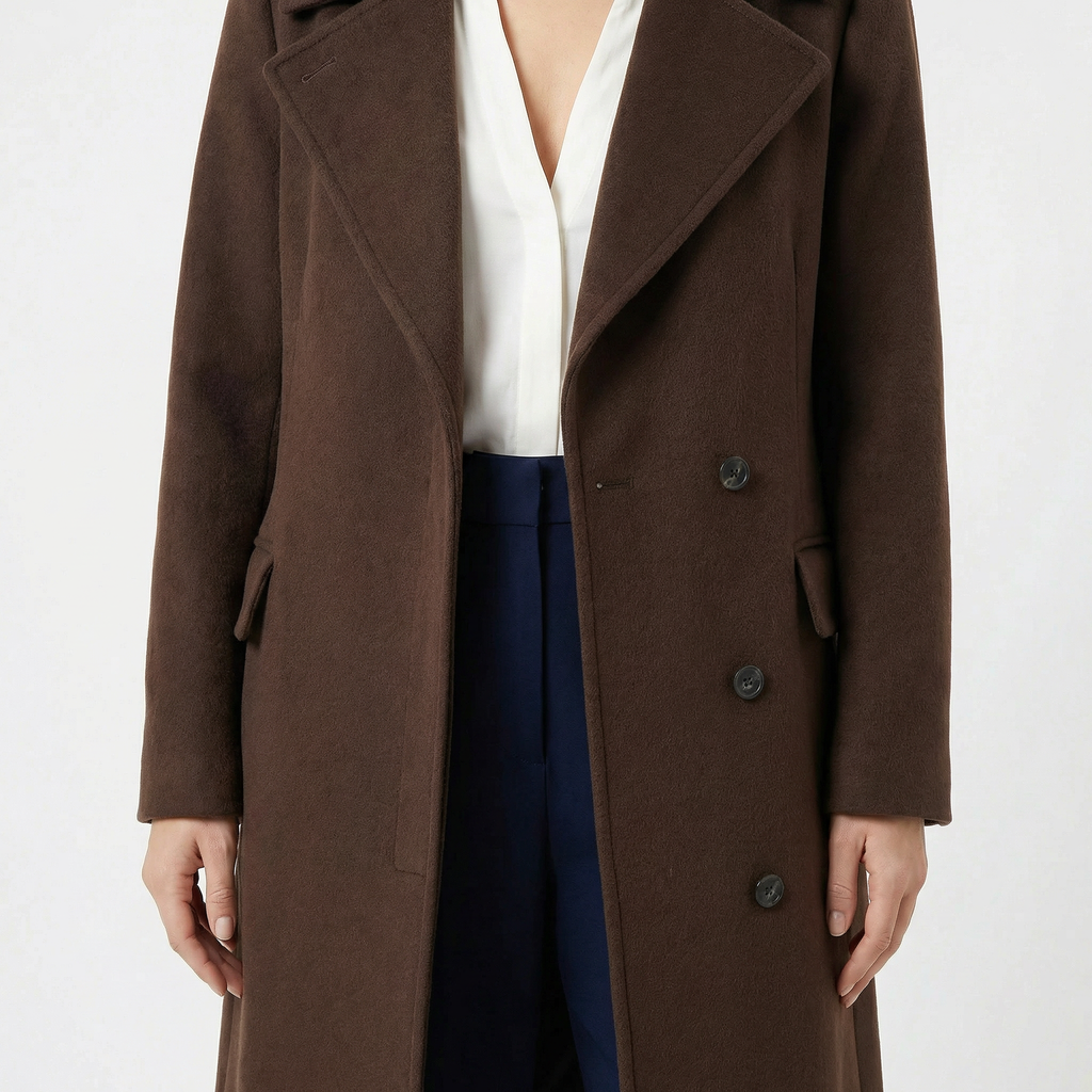 The Piccadilly | Premium Wool &amp; Cashmere Ankle-Length Relaxed Coat Chocolate Brown