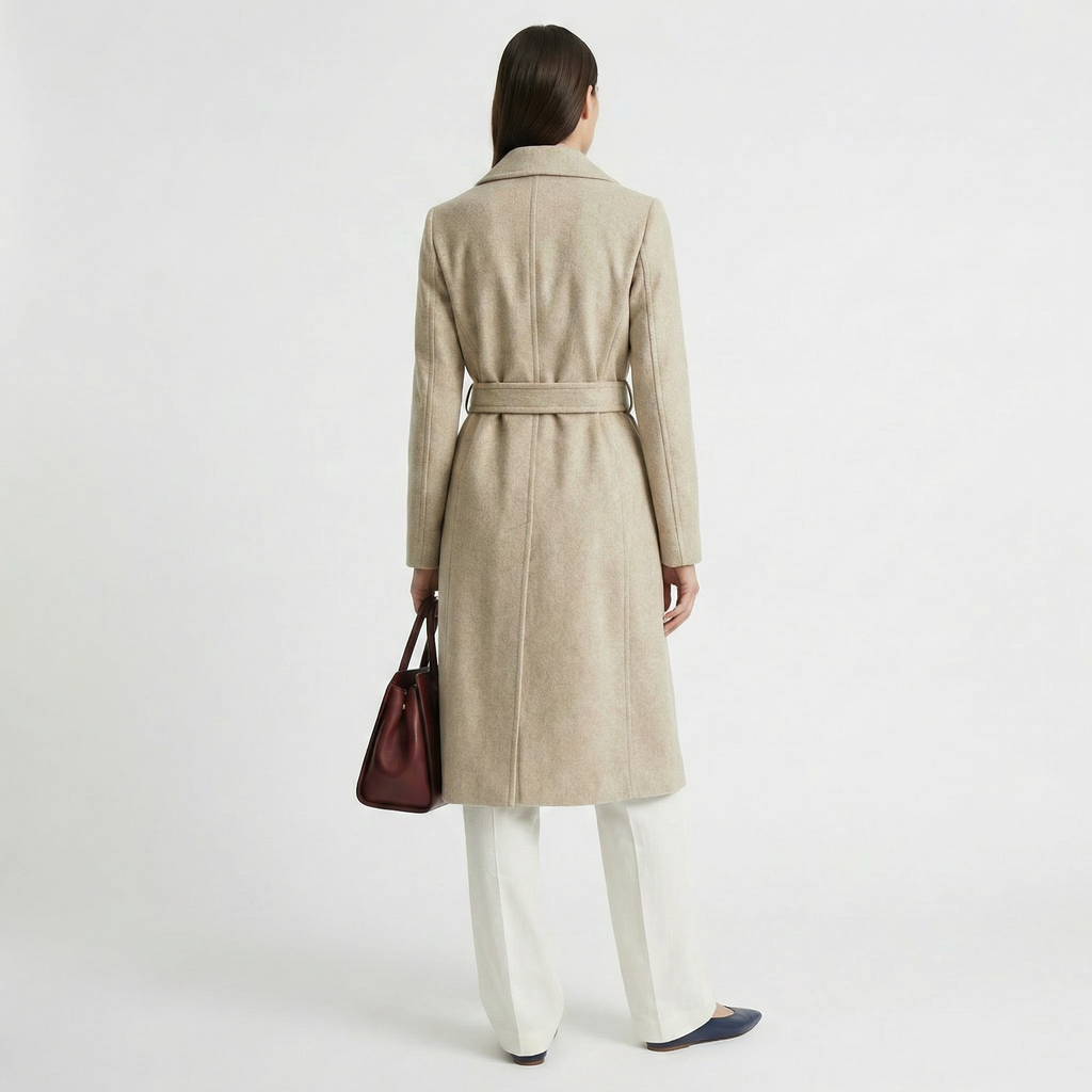 The Marylebone | Premium Wool & Cashmere Blend Lined Double-Breasted Coat - Oatmeal