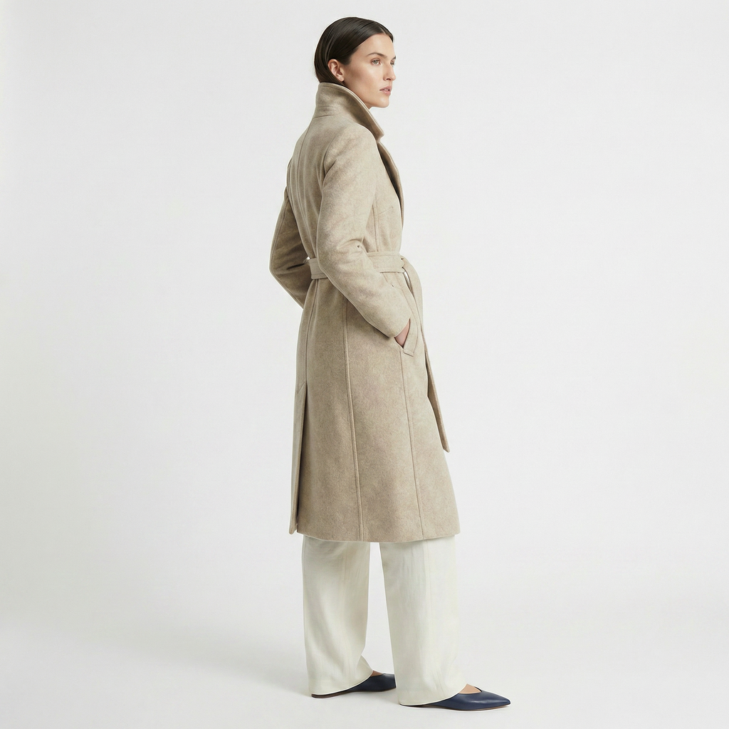 The Marylebone | Premium Wool & Cashmere Blend Lined Double-Breasted Coat - Oatmeal