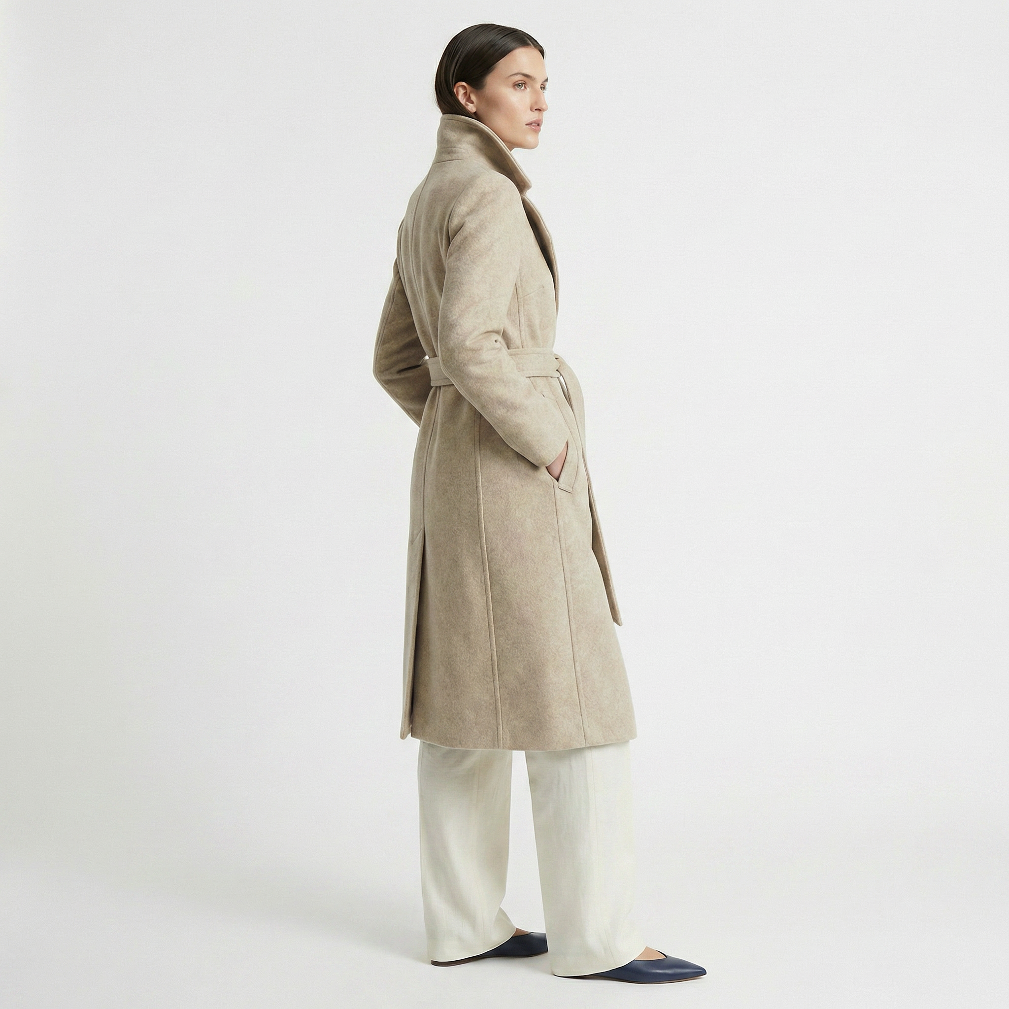 The Marylebone | Premium Wool & Cashmere Blend Lined Double-Breasted Coat - Oatmeal