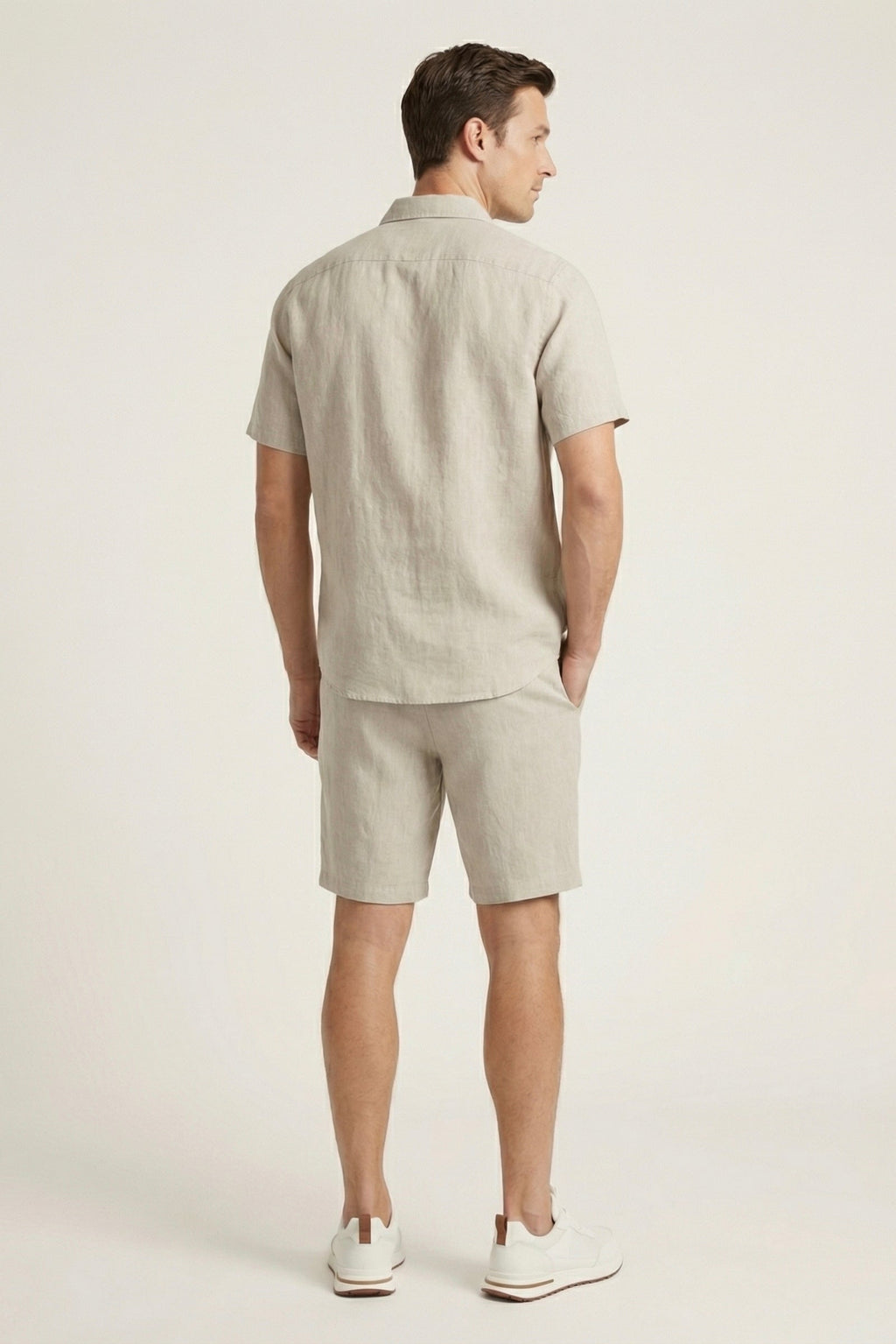 Verona Linen Shirt & Shorts Beige
