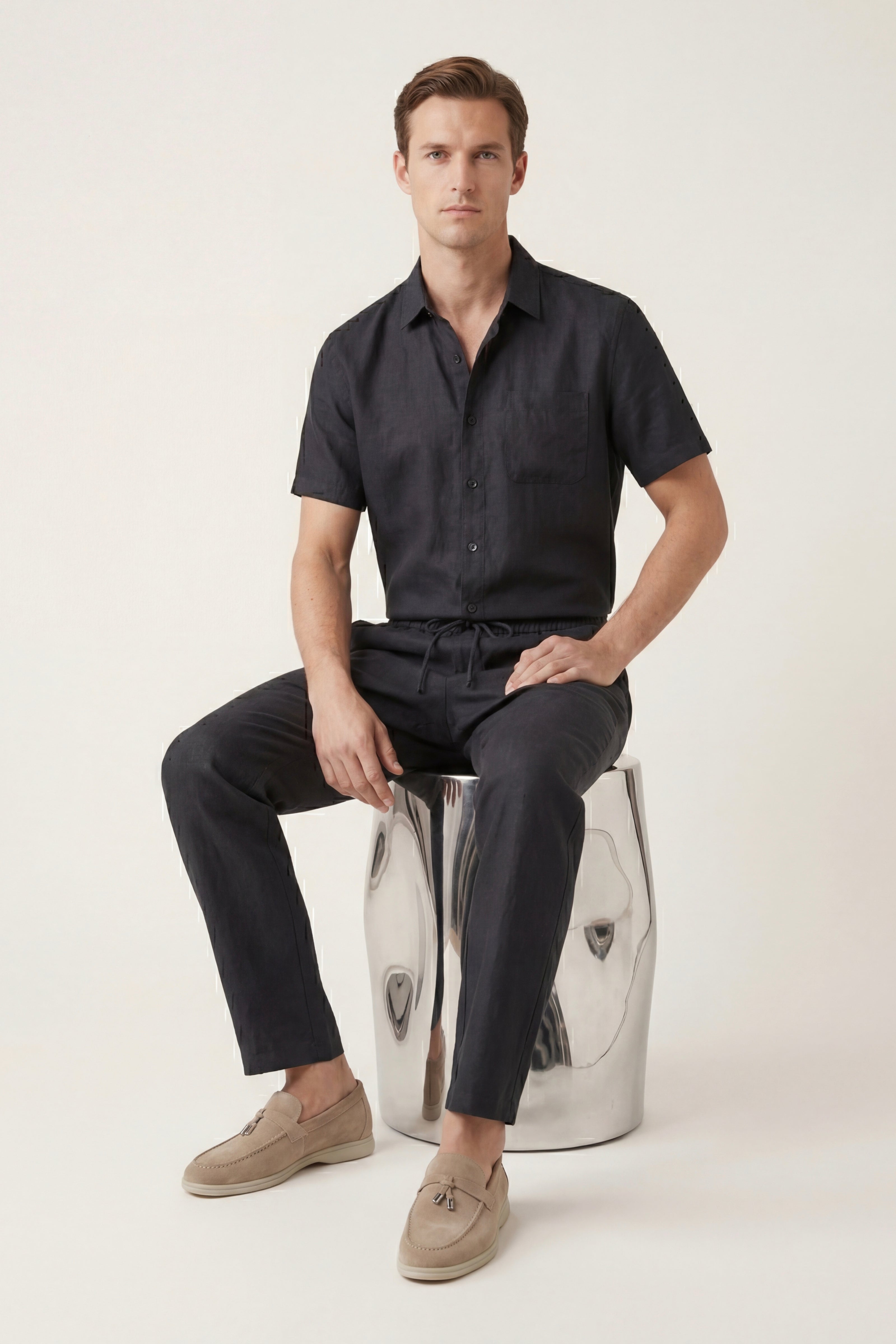 Trento Linen Set Black/Black