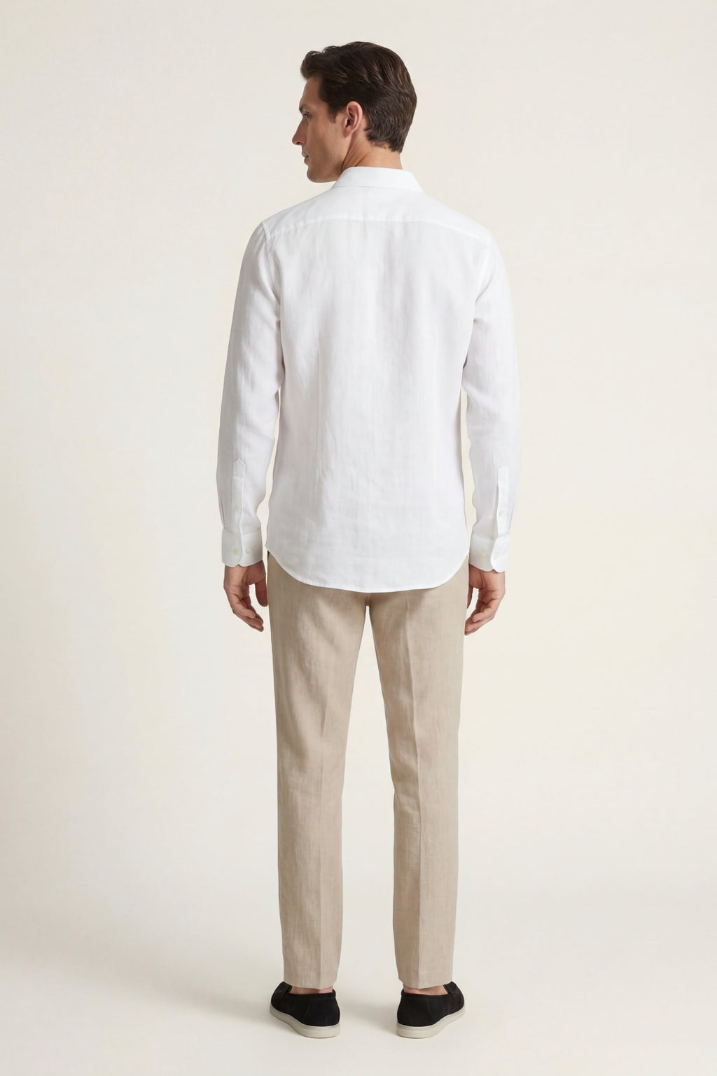Pisa Linen Set Long Sleeve White/Beige