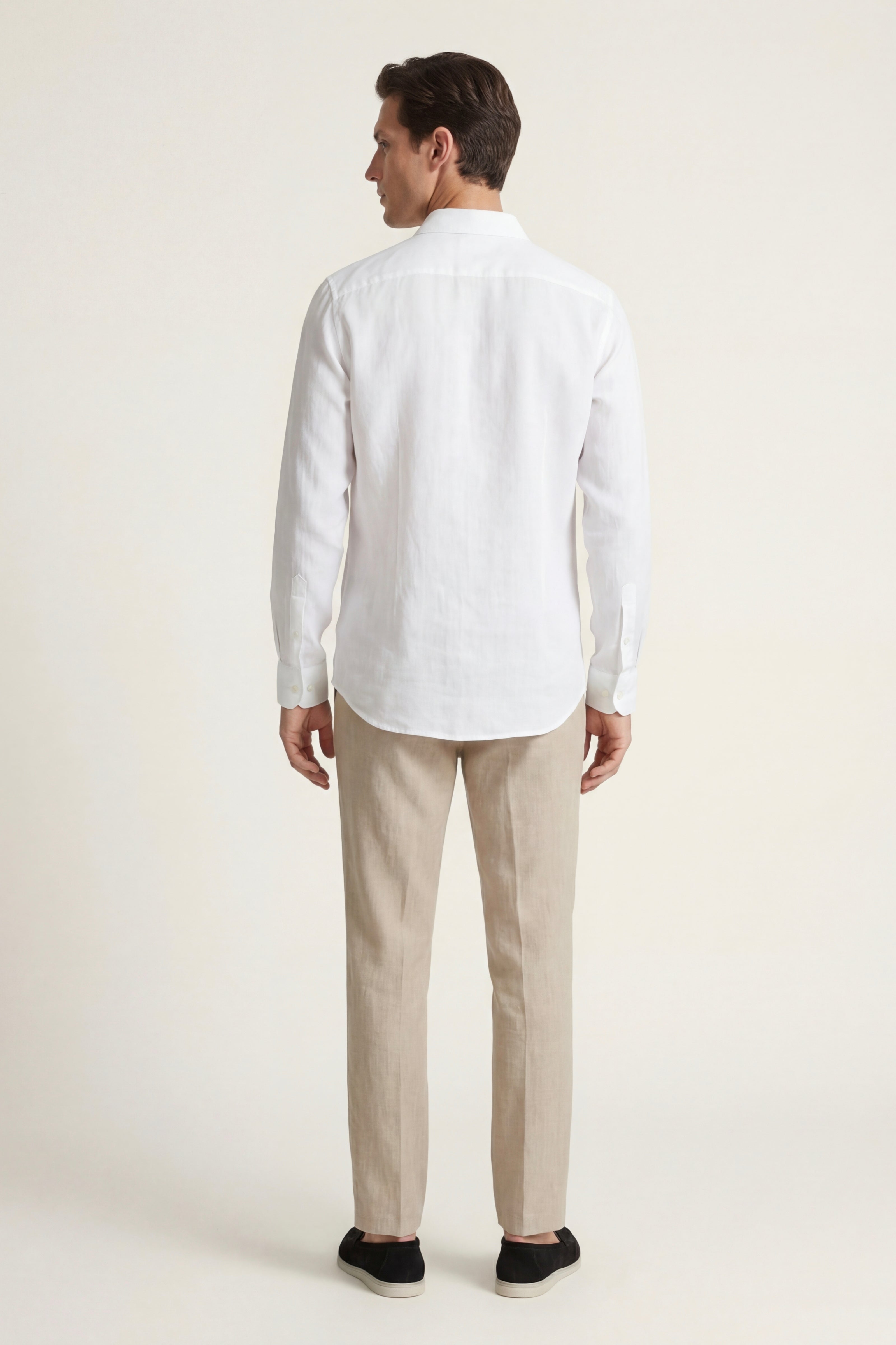 Pisa Linen Set Long Sleeve White/Beige