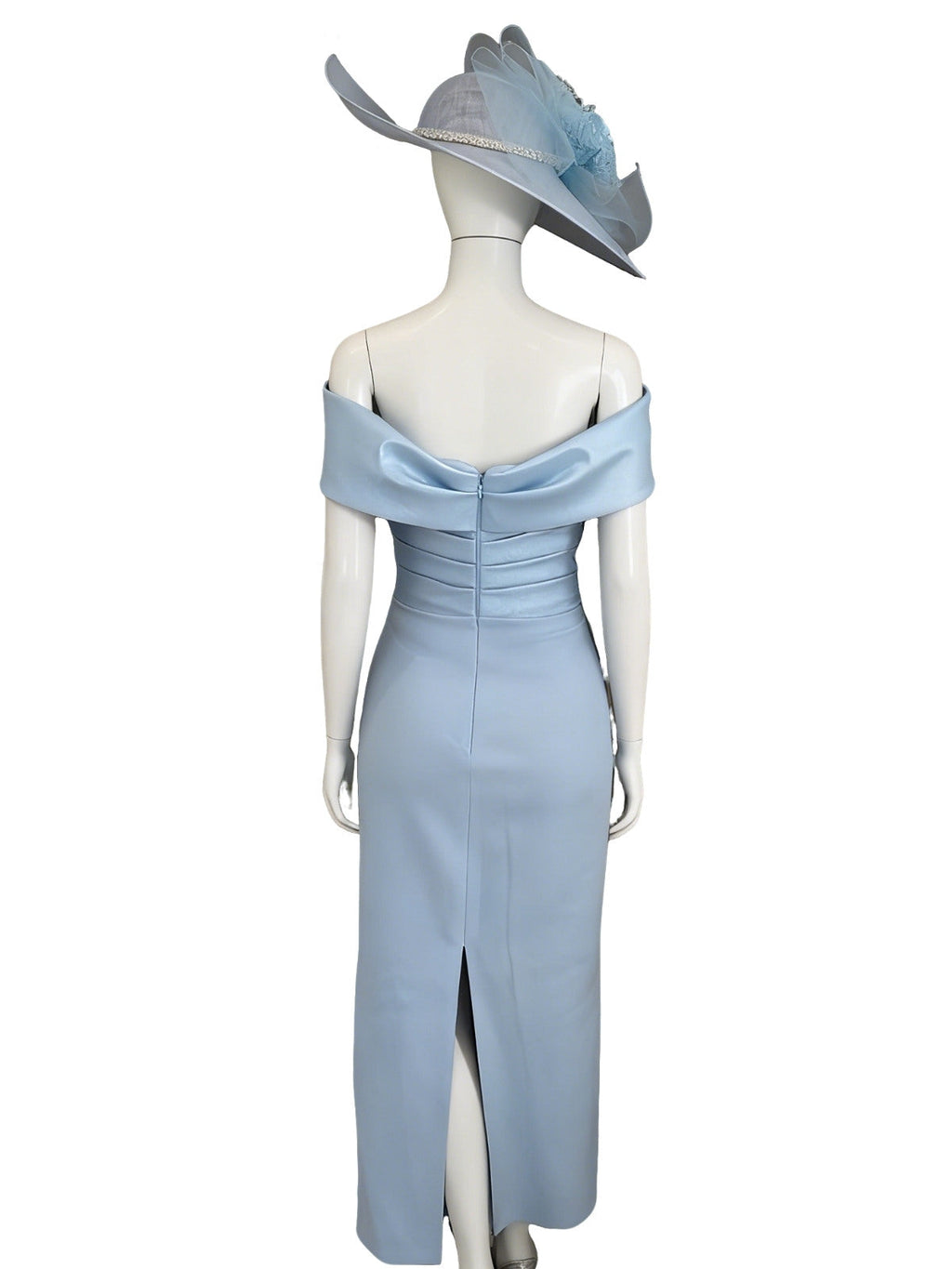 Women's Off-the-Shoulder Ankle-Length Mother of the Bride Dress with Bowknot