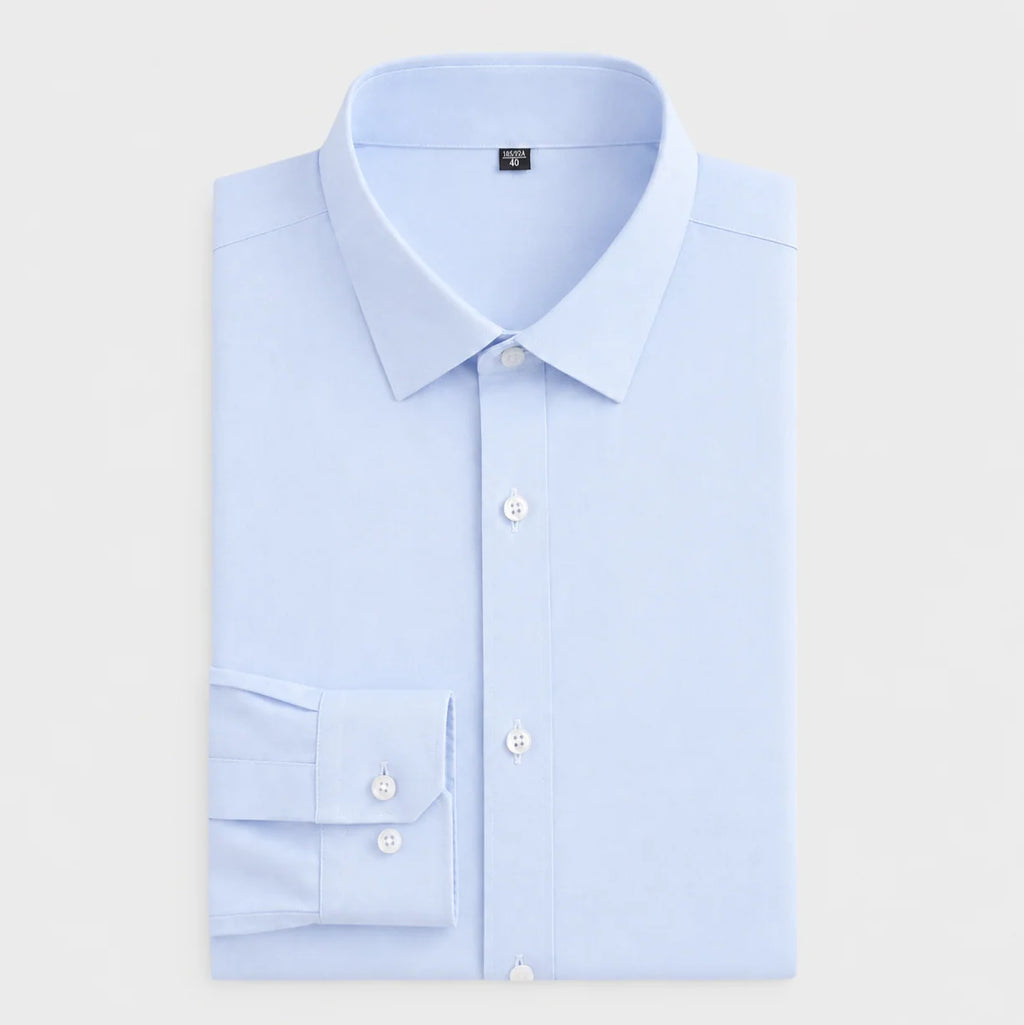 Men's Breathable Cotton Long-Sleeve Shirt with Structured Collar 2