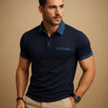 Men's Classic Fit Short-Sleeve Polo Shirt with Chest Pocket 0