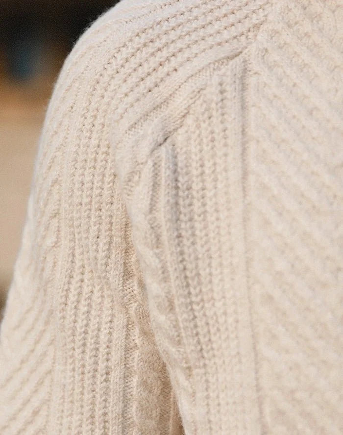 Men's Collared Knit Sweater with Textured Pattern and Button Detail 2