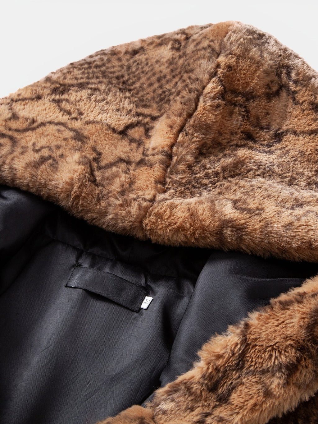 Men's Faux Fur Hooded Bodywarmer with Textured Print Sleeveless Vest 2