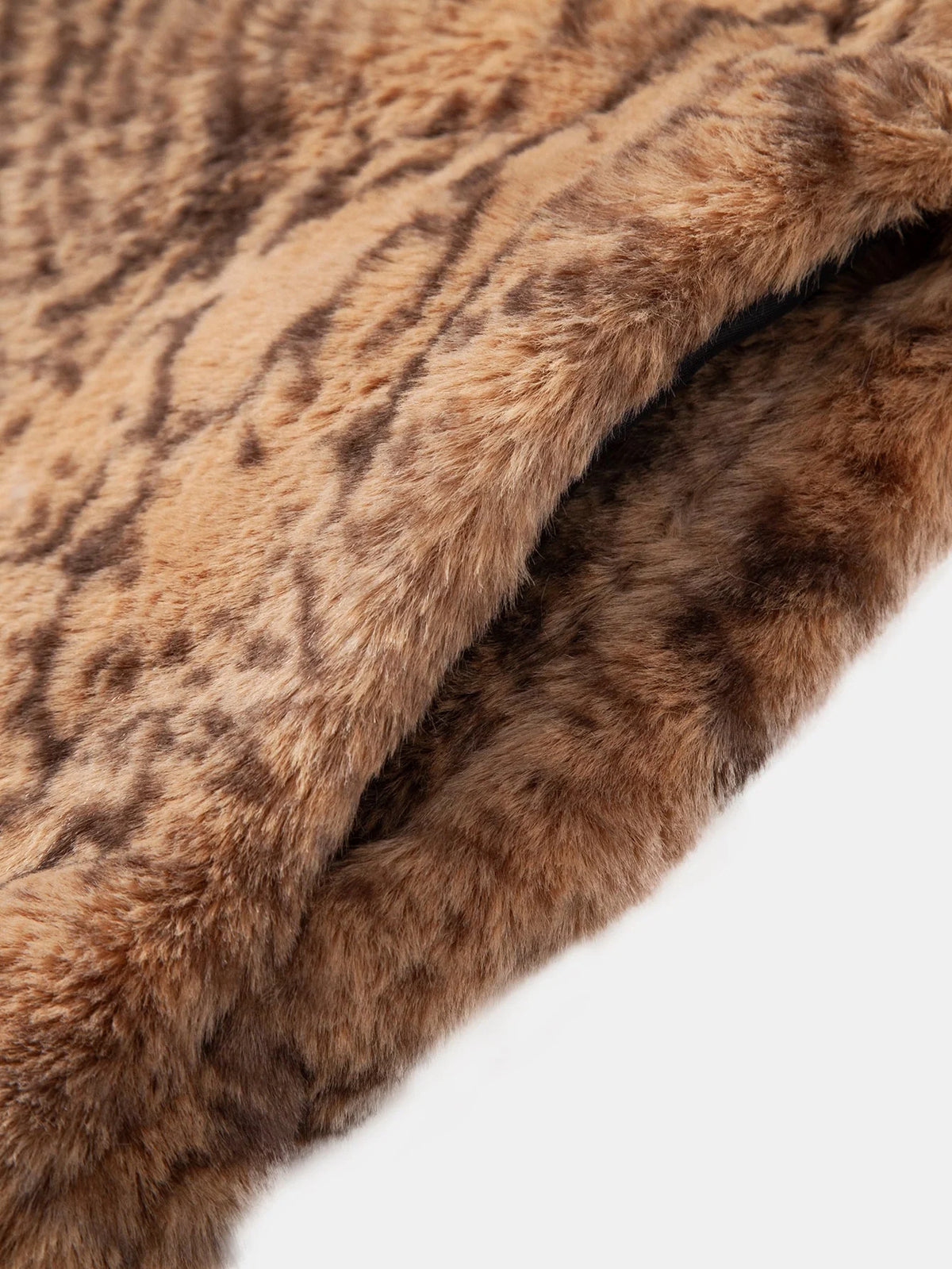 Men's Faux Fur Hooded Bodywarmer with Textured Print Sleeveless Vest 4