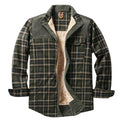 Men's Fleece-Lined Plaid Overshirt with Relaxed Fit 0