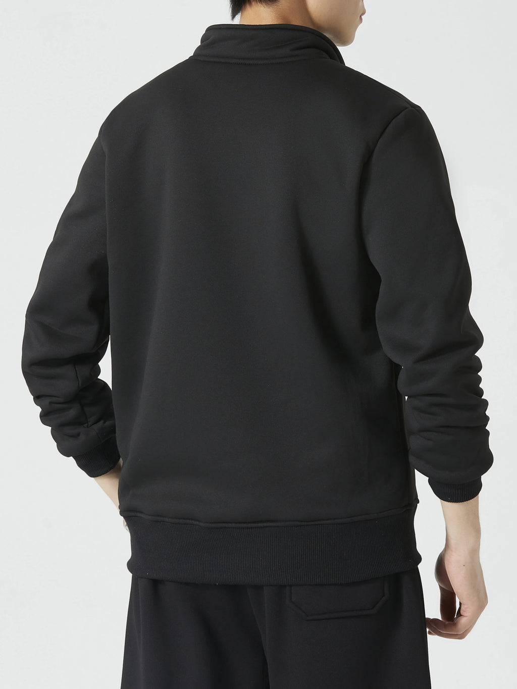 Men's Fleece-Lined Quarter-Zip Sweatshirt with Stand-Up Collar 2