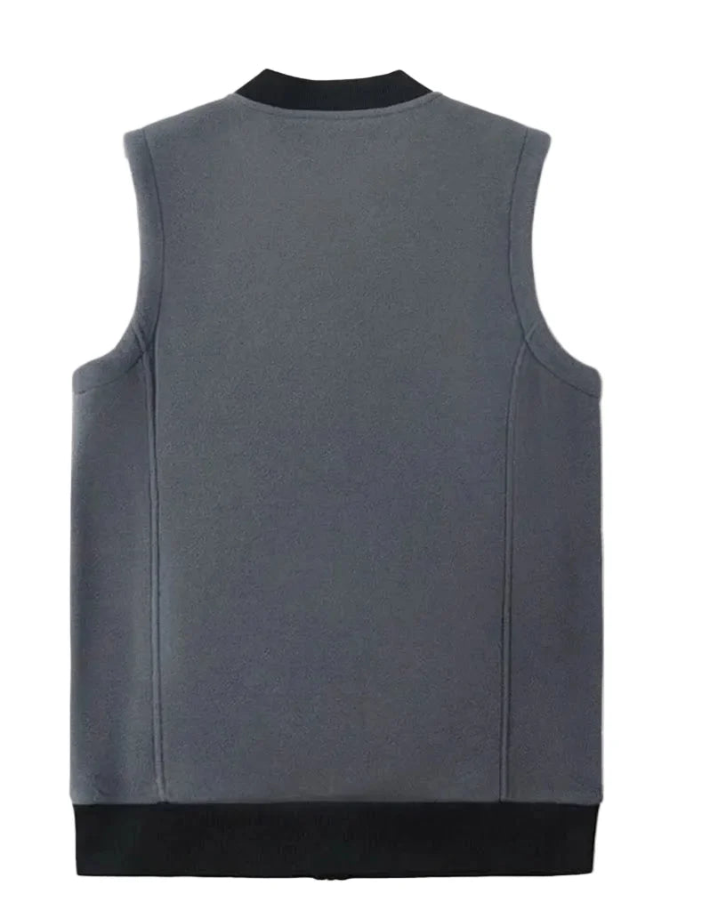 Men's Fleece-Lined Sleeveless Gilet with Zip Pockets for Layering 4