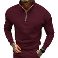 Men's Half-Zip Knitted Sweater with Streamlined Fit 0
