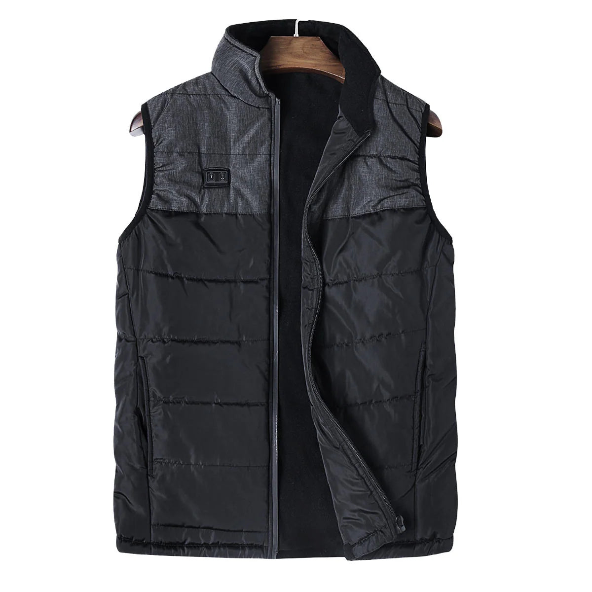 Men's Heated Padded Vest with Dual USB Controls and Front-Back Heating Zones 0