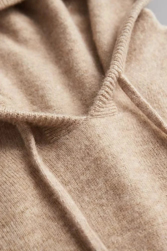 Men's Hooded Knit Pullover Sweater with Drawstring and Ribbed Cuffs 3
